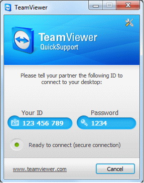 TeamViewer „prozor“ za QuickSupport