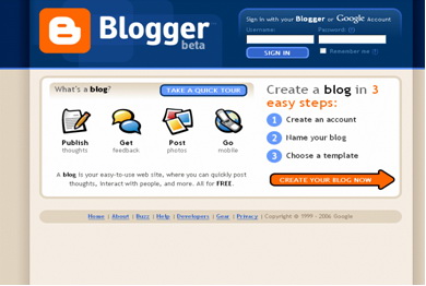 Pocetna stranica Blogger servisa